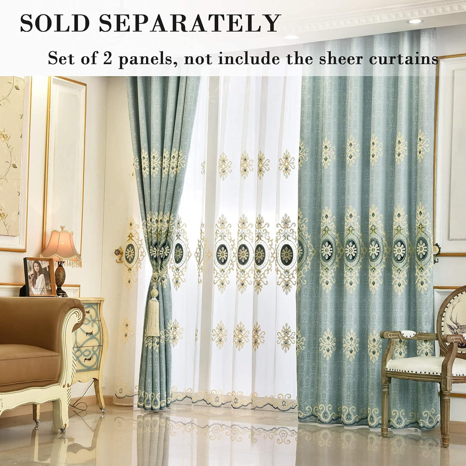 Extra Wide Sheer Curtains & Room Divider Drapes, 2 Panels, W60 X L106