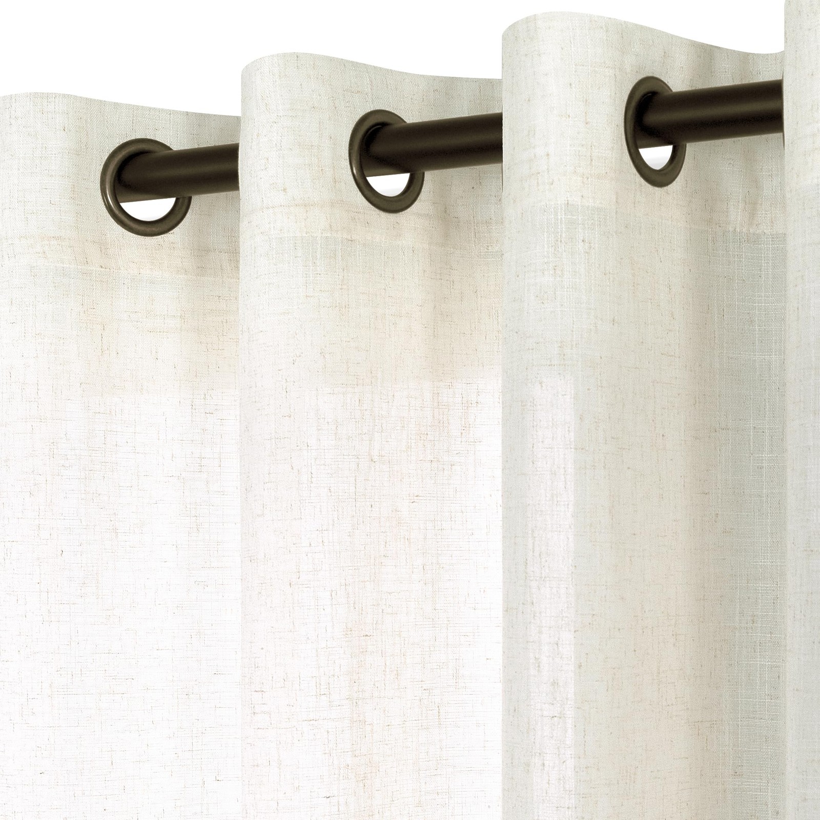 Natural Linen Curtains 63 Inch Length for Living Room 2 Panels Bronze Gommet …