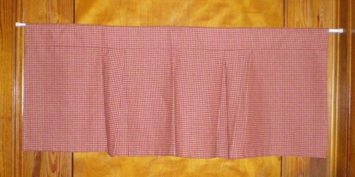 RLF Home Red and Gold (Rust) Minicheck Pleated Window Valance 3 Avail USA 42×18