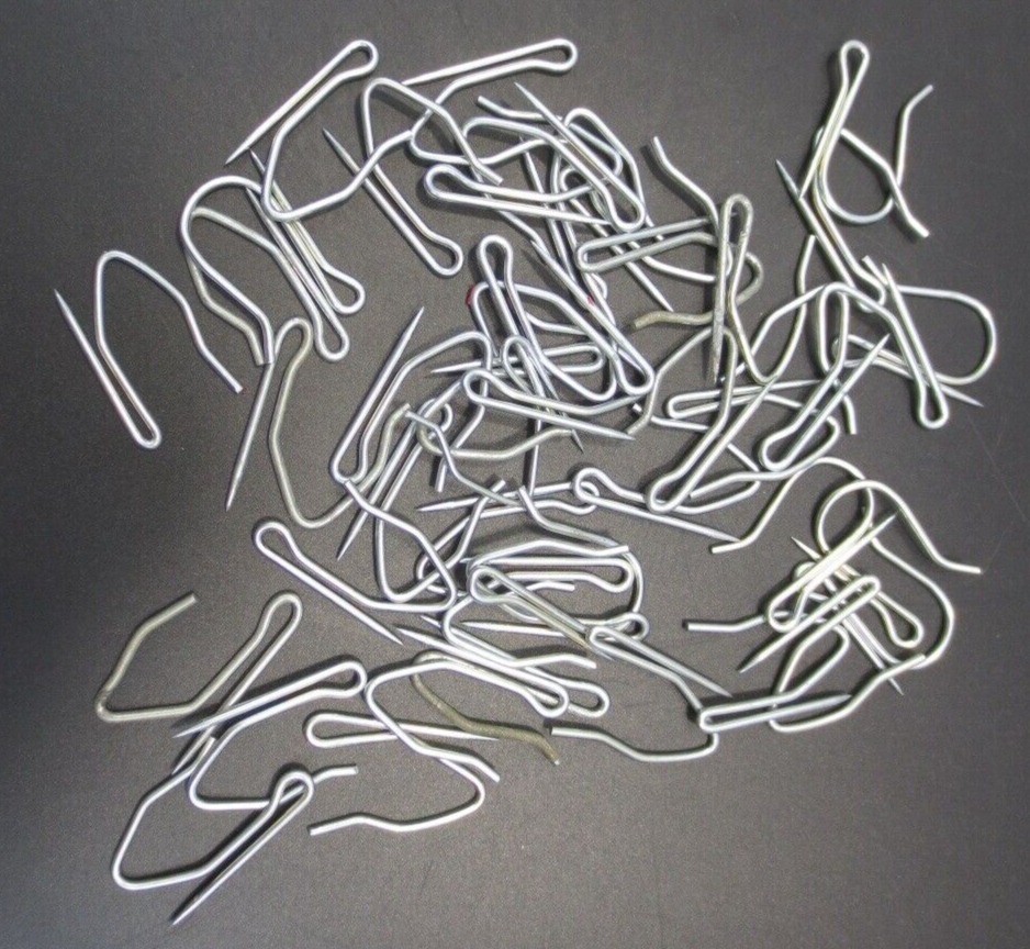 VTG Asst 1.25 & 1.35 Inch Heavy Duty Drapery Curtain Pin-On Slip-In Hooks 42 PCS