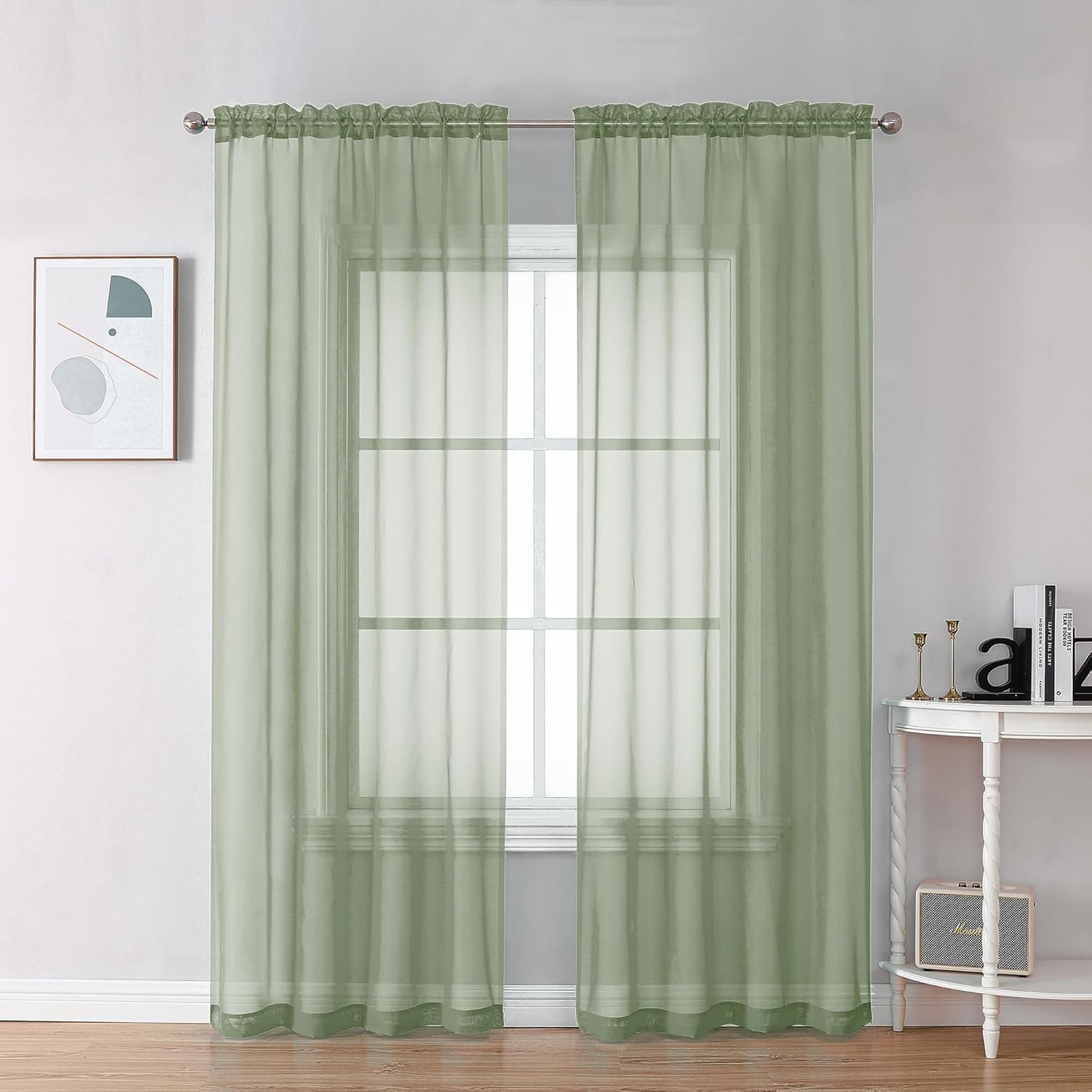 Bedroom Curtains 2 Panel Sets 84″ Inch Length – Transparent Light Weight Soft…