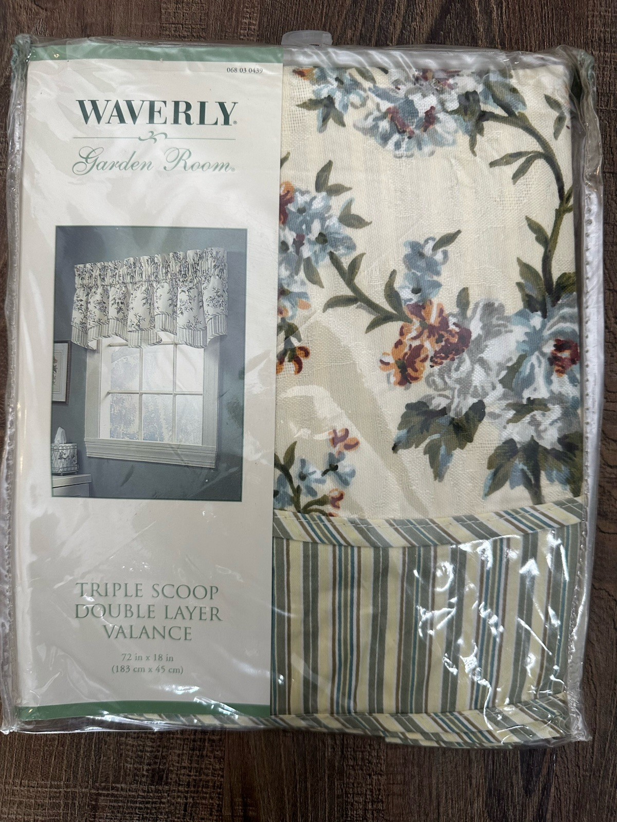 NEW Waverly Garden Room Carolina Gardens 3 Scoop Double Layer Valance 18”x72”