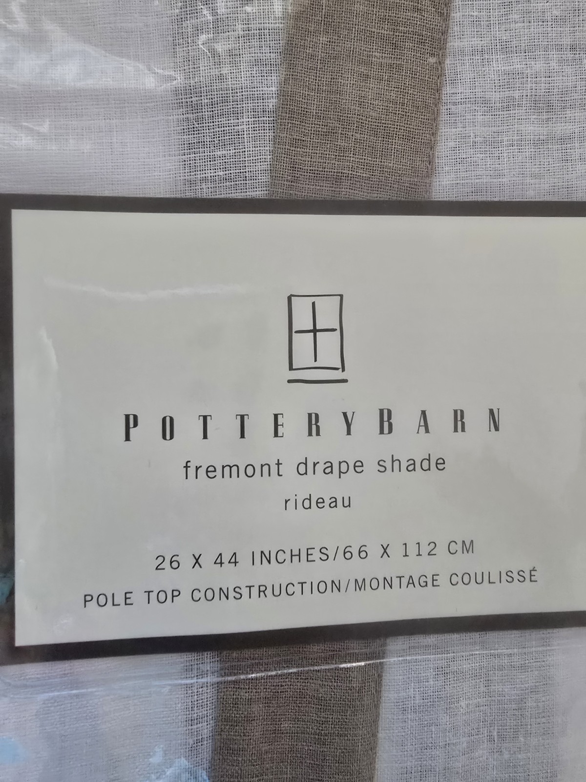 Pottery Barn Fremont Drape Shade Set of 2 (26″ x 44″) NWT – Linen Cotton Blend