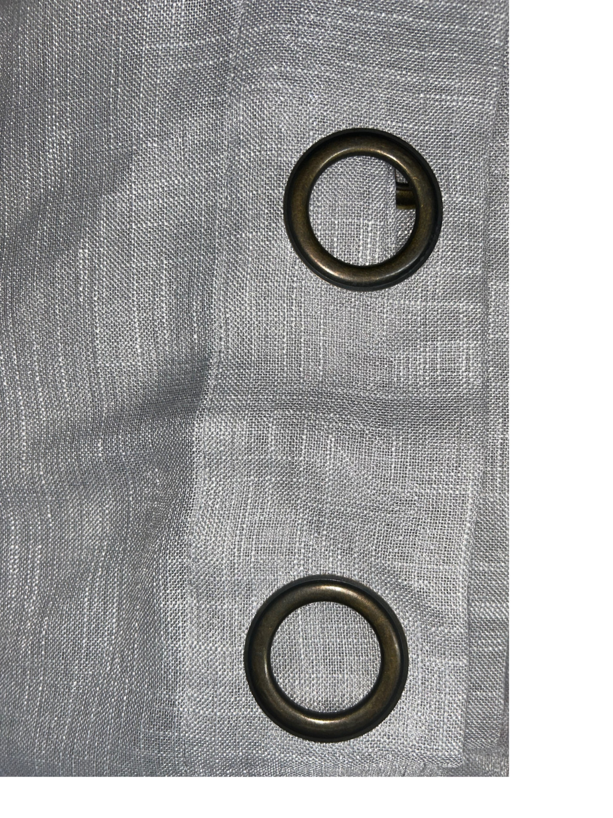 Voilybird Palma Linen Semi Sheer grey curtains set bronze grommet top