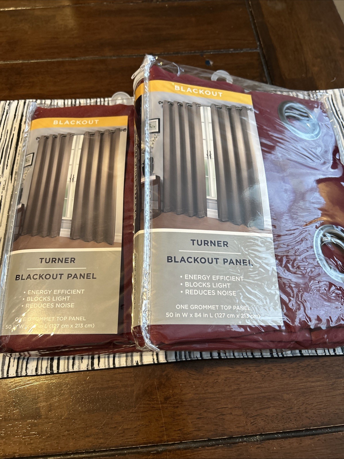 2 Blackout Window Panels with Grommets 50”x84” Burgundy New