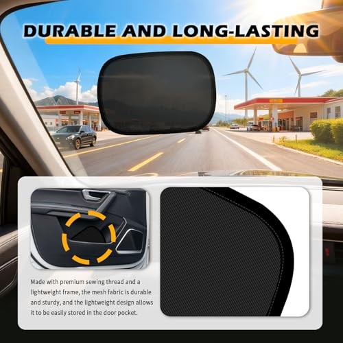 2PCS Mini Static Cling Car Window Shades,10×7.28 Car Shades for Side Windows