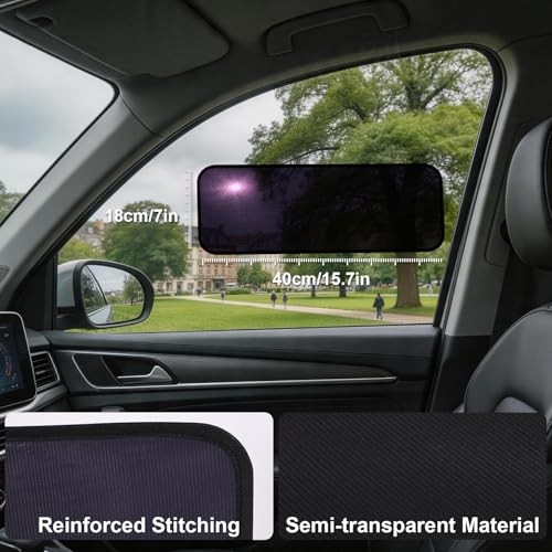 Car Window Shades 15.7×7 inches, Static Cling Anti-Glare Sun Shade for
