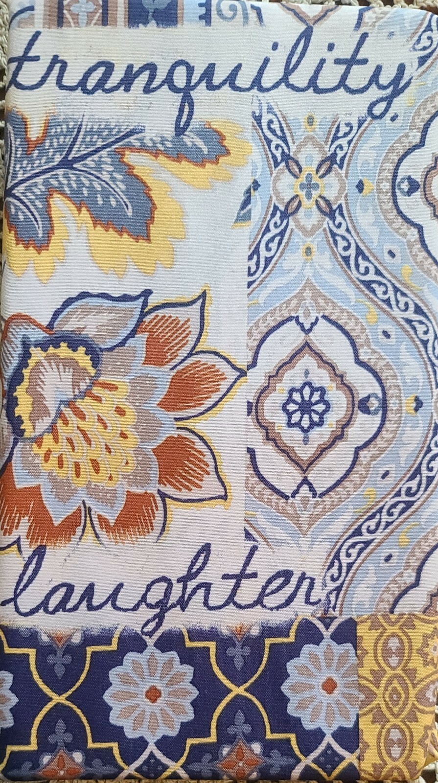 Mainstays ~ Amelia ~ Patchwork ~ Semi-Sheer ~ 3 Pc. Tier & Valance Set ~ Navy