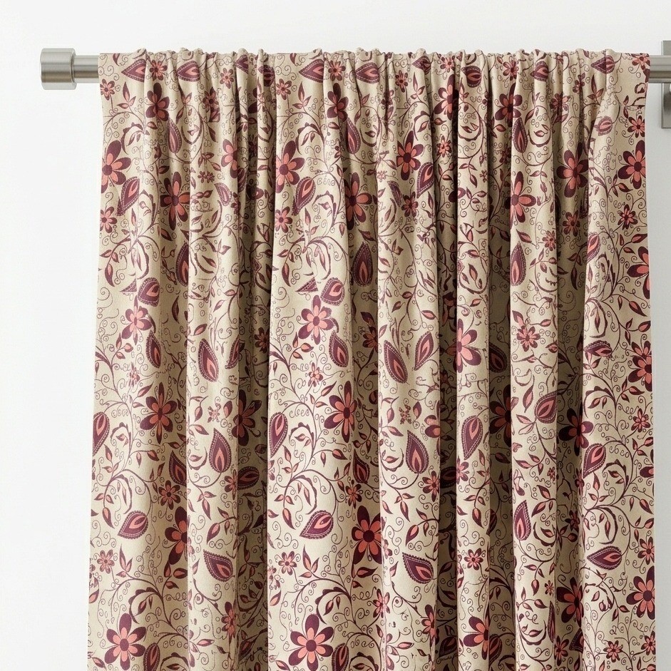 Ambesonne Premium Floral Microfiber Window Curtains 2-Panel Set Rod Pocket 56×95