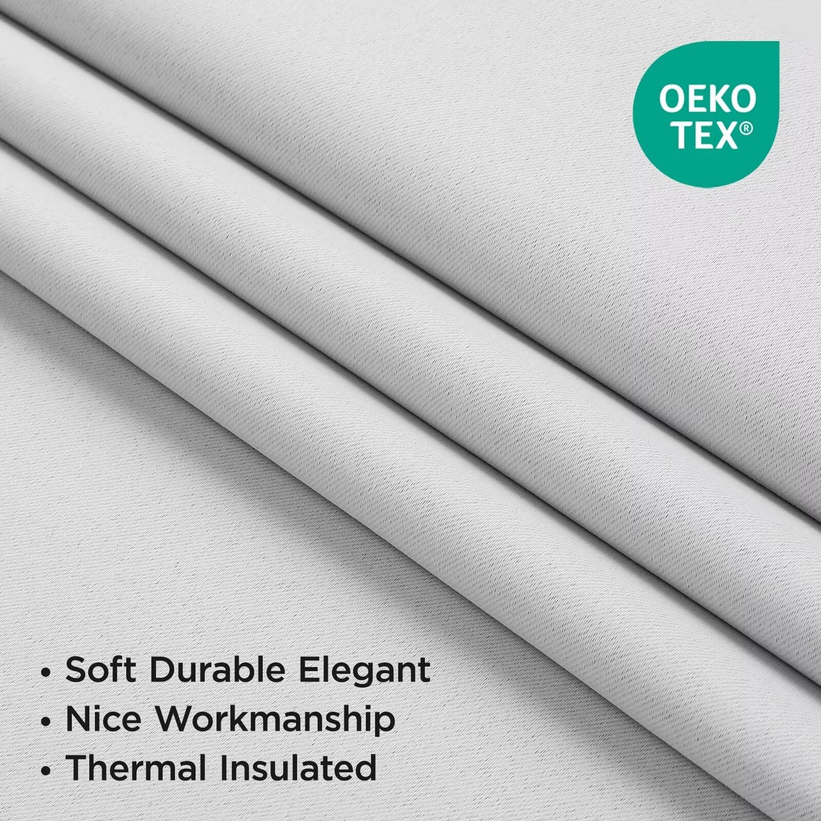 Joydeco White Blackout Curtains 96 Inches Long for Bedroom, Curtains 96 Inch
