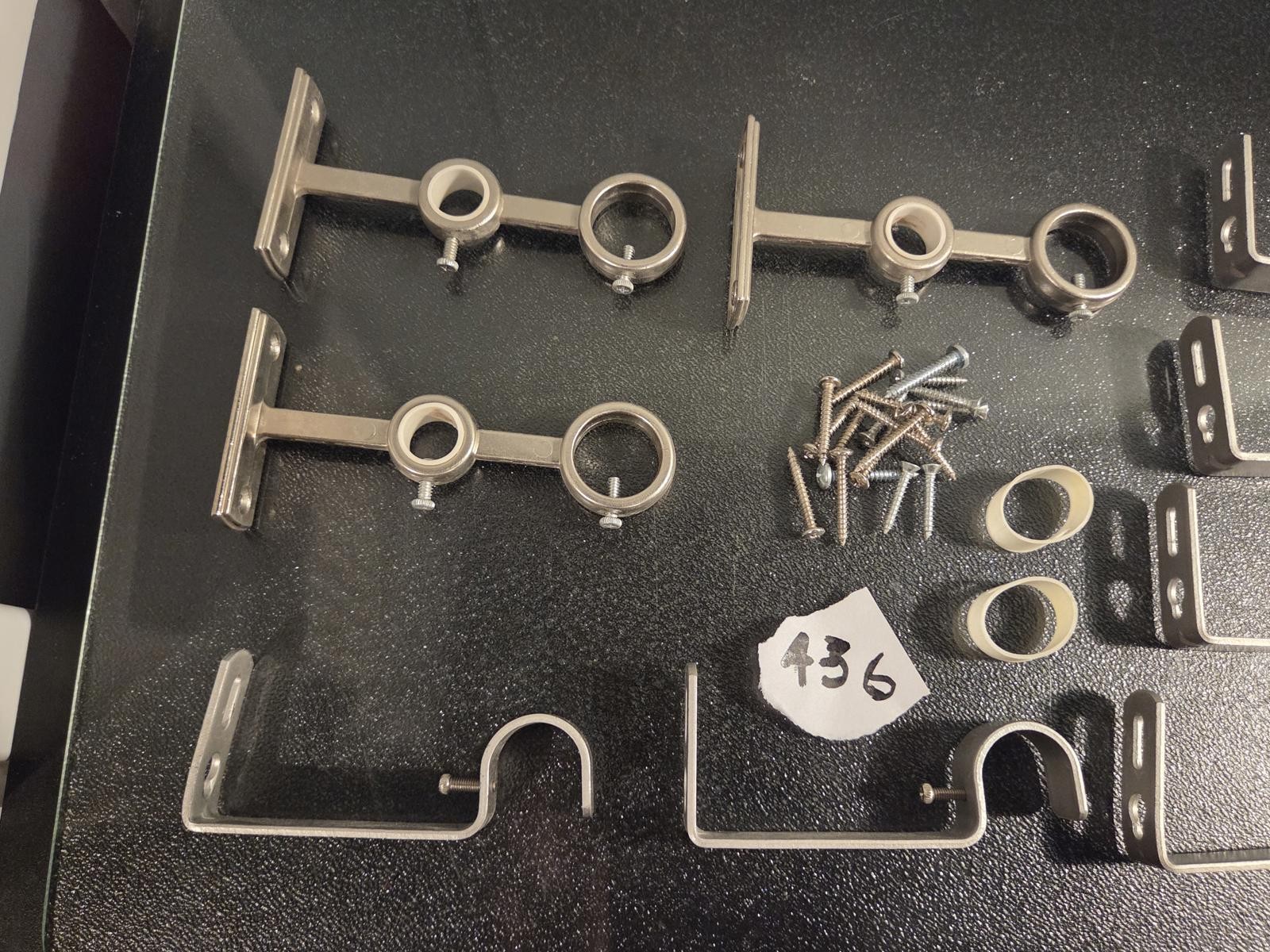 Curtain Rod Bracket Mounting Hardware Lot | Satin Nickel Finish – Set of 9