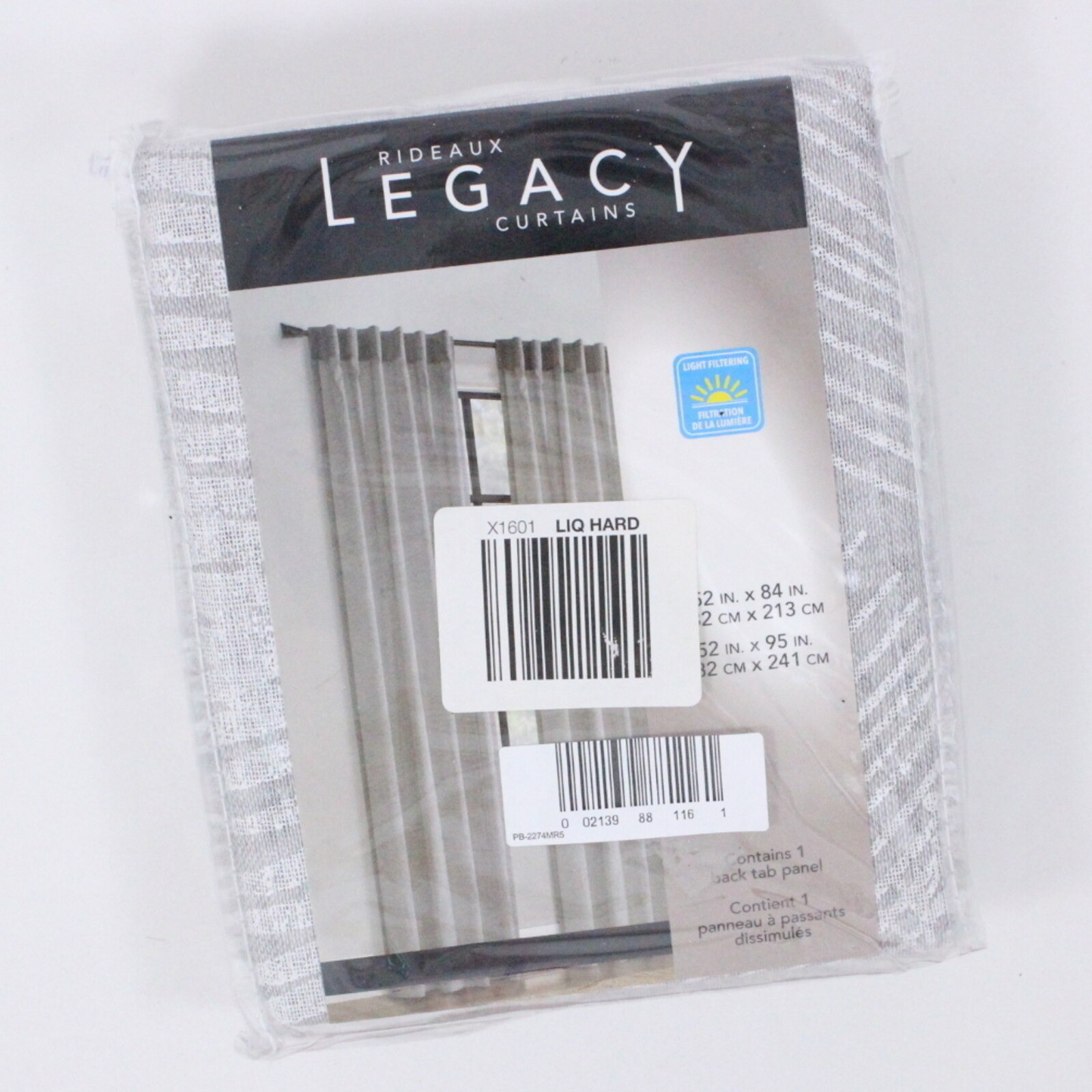 Habitat Trenton Curtain Panel 52×84 Grey Light Filtering Rod Pocket Back Tab