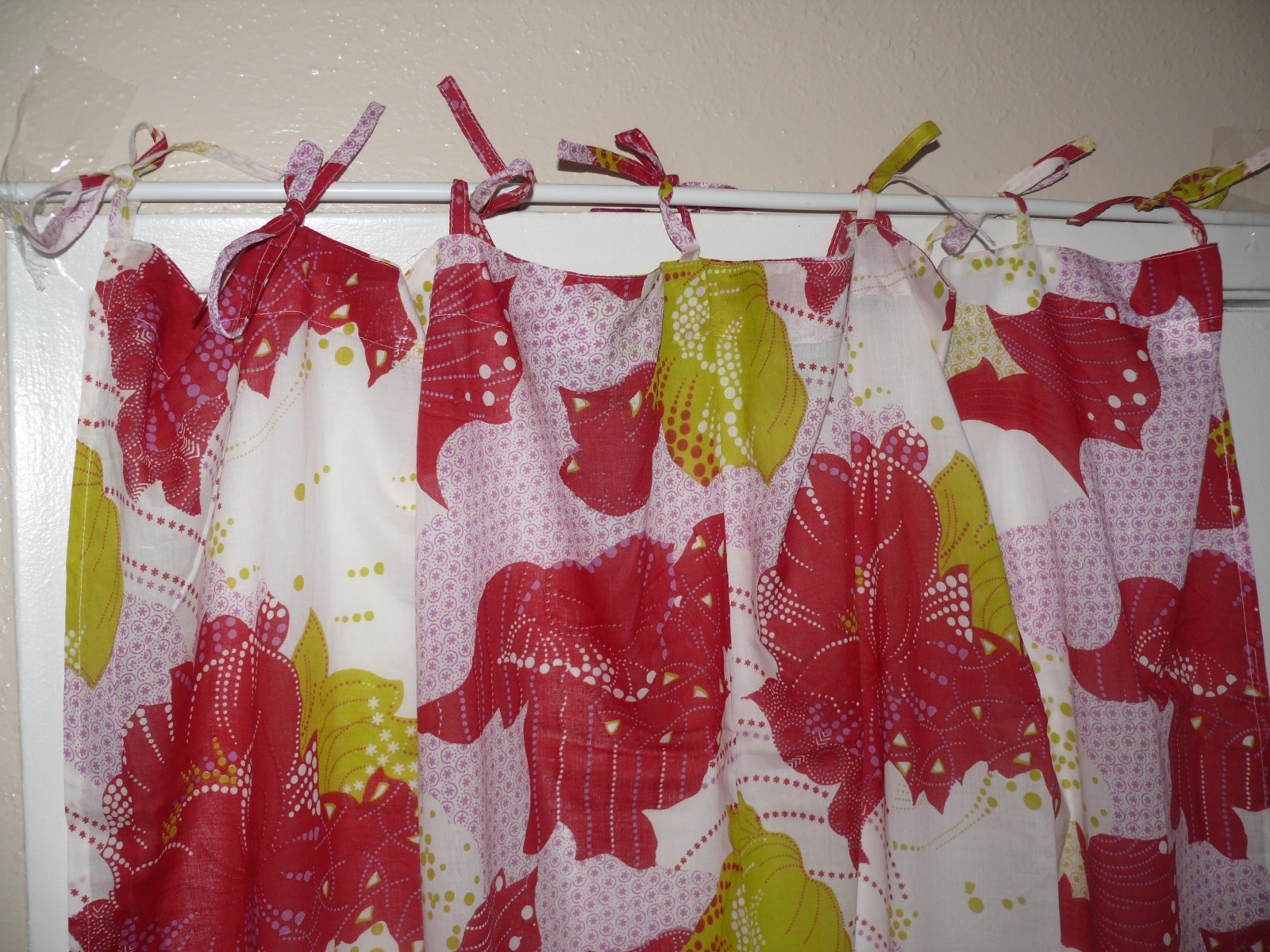 Karma Living curtain red white multi panel 44″ x 88″ fair trade