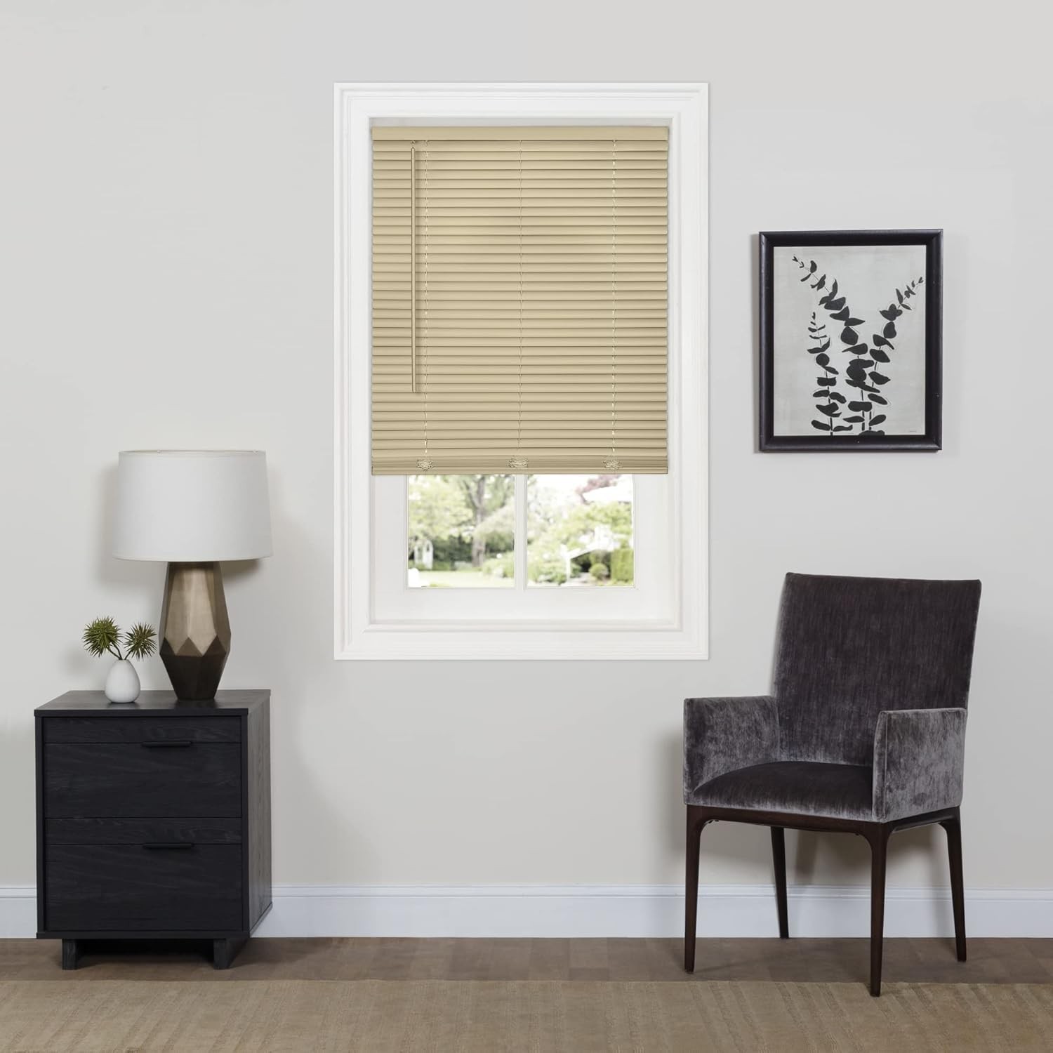 Cordless Room Darkening Mini Blind 33 Inch Width 64 Inch Length 1″ Slat Size