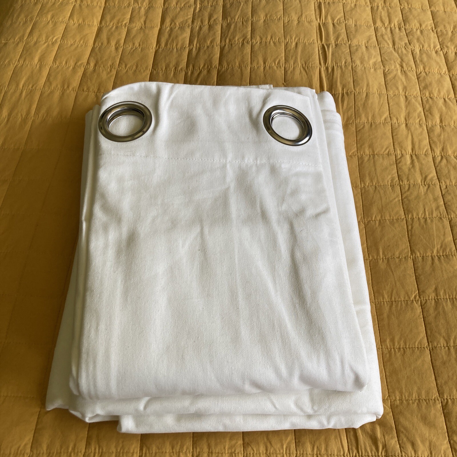 New (1 pair) IKEA MERETE Room Darkening Grommet White Curtains 57×98″