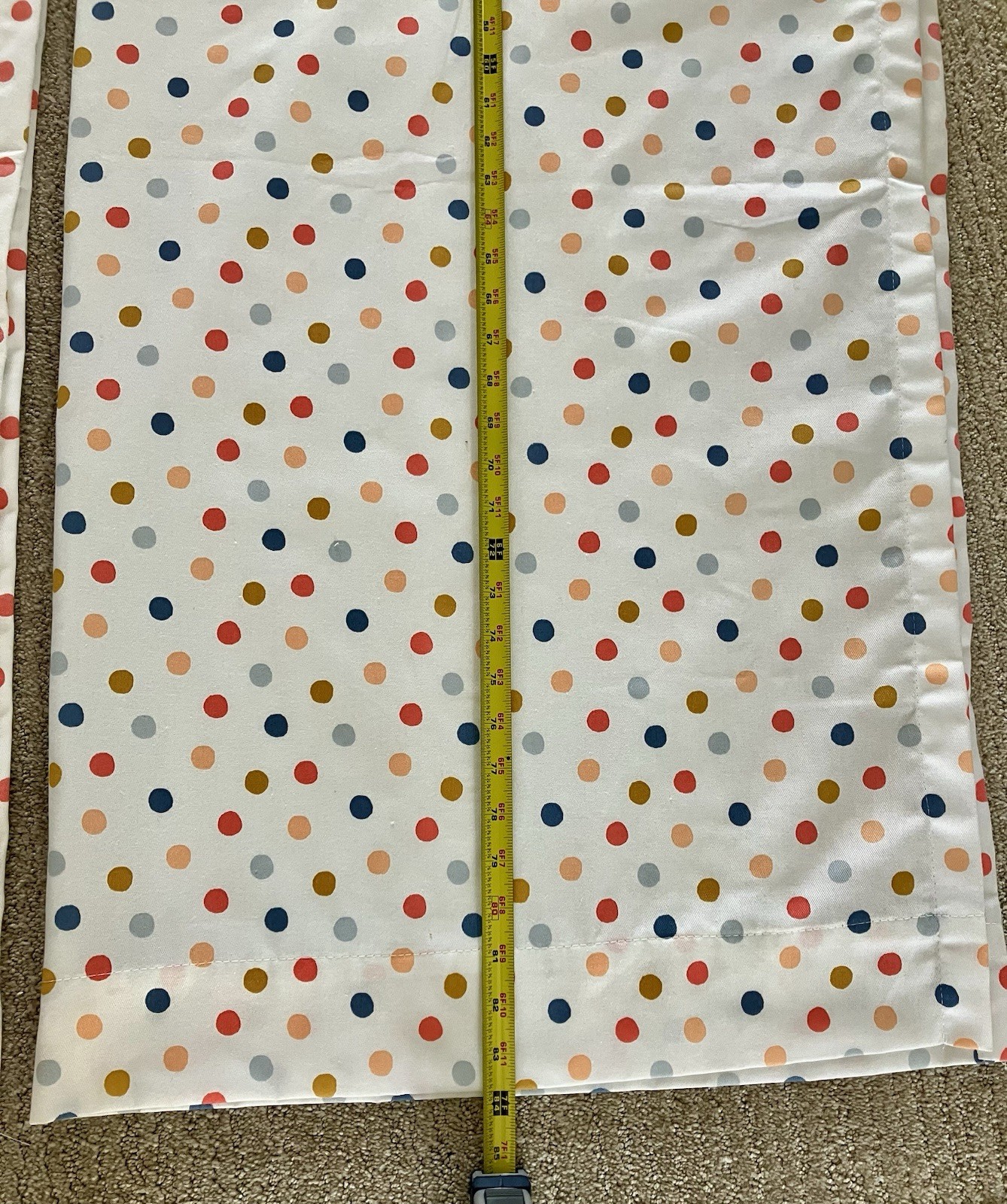Pillowfort Lined White W/ Polka Dots Curtains 2 Panels 42×84
