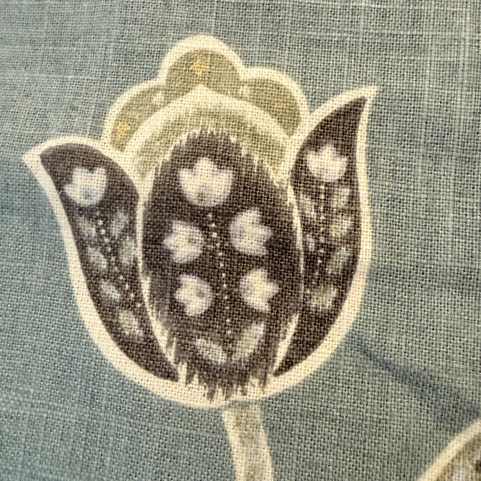 Custom Braemore Linen Blend Floral Lined Curtain Panels Ankara Pond 99×94 SET