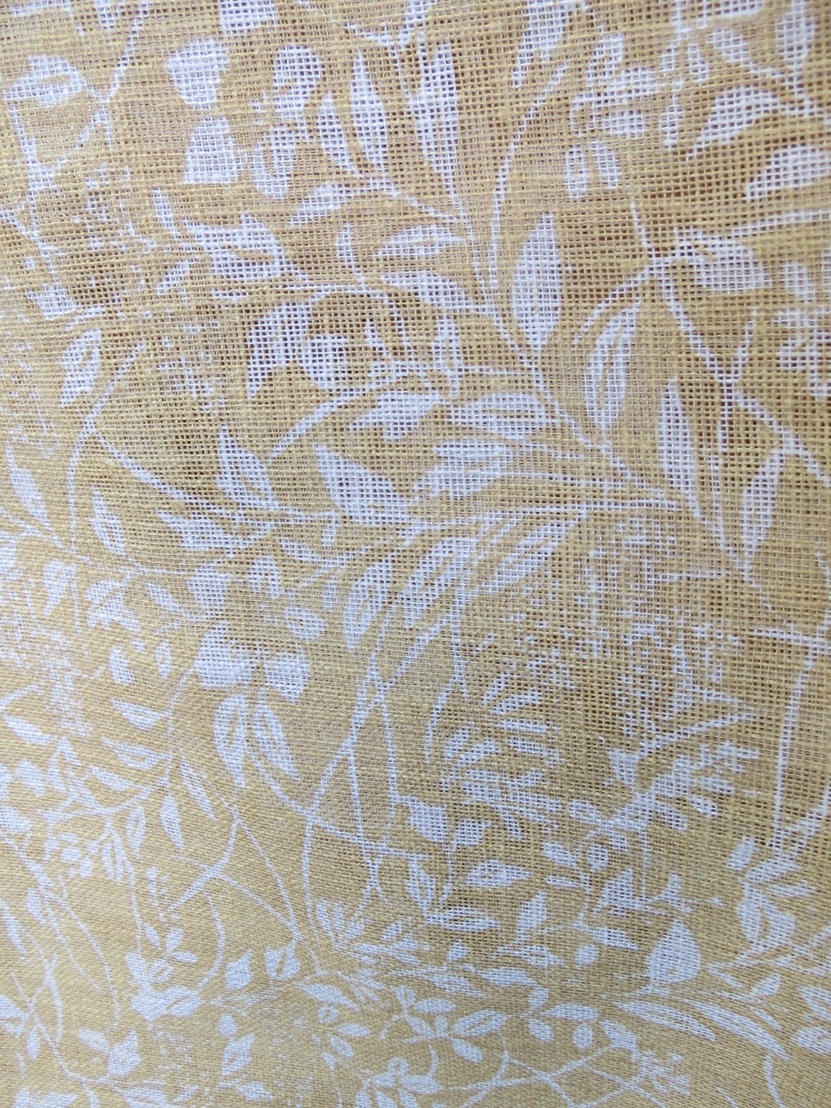 Ralph Lauren Japanese 2 Floral Curtains 50×84 Yellow Sheer Back Tab Panels