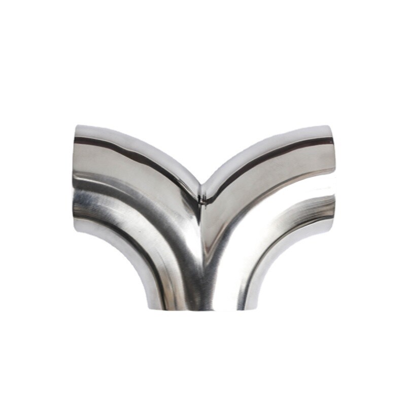 304 Stainless Steel 3 Way Y-Shape Pipe Tee Piece Exhaust Tube 90° Polished Tool