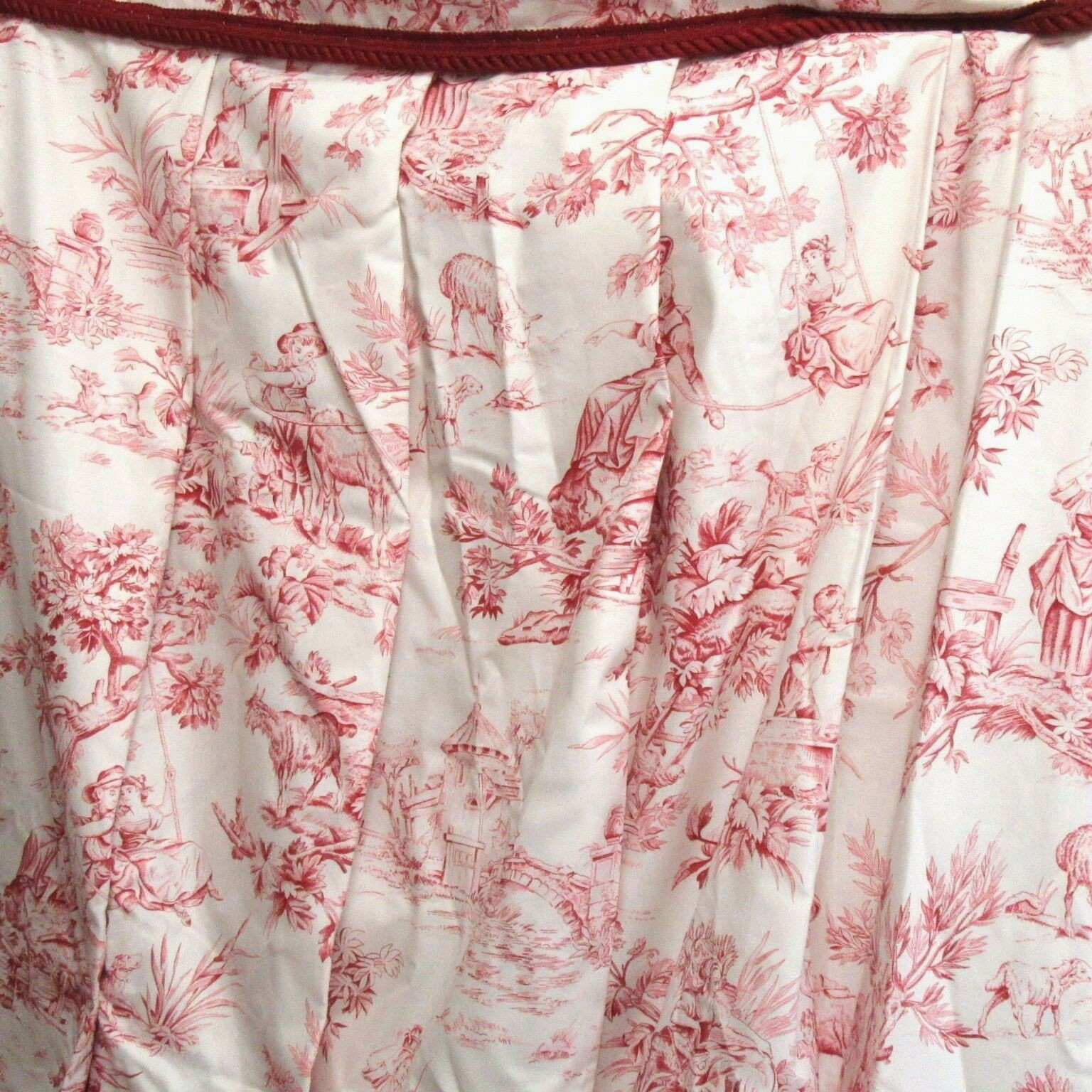 Covington Toile Custom 2pc 60 x 54 Cornice Mount Pleat Drapery Panel Set