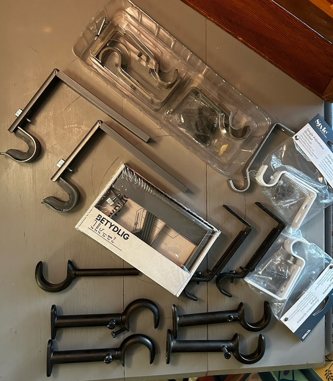 Assorted Curtain Rod Hardware Brackets 4 Pounds