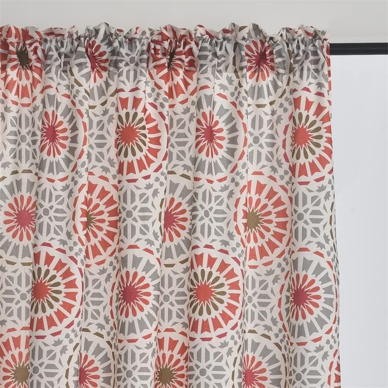 1 Pannel 59x95inch Boho Curtain, Tassels Geometric Combination Rod Pocket Drape