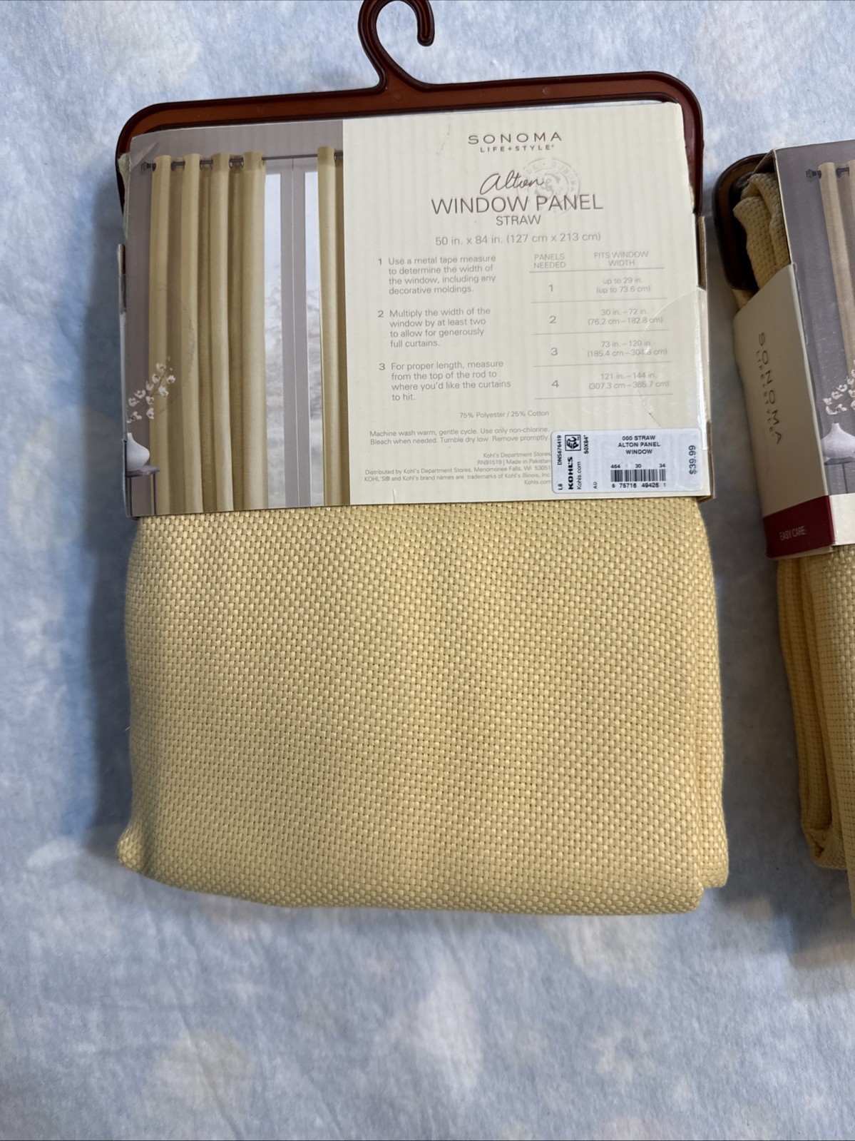 2 Panels Sonoma Alton Window Panel STRAW 50 x 84 Opaque Curtains From Kohl’s