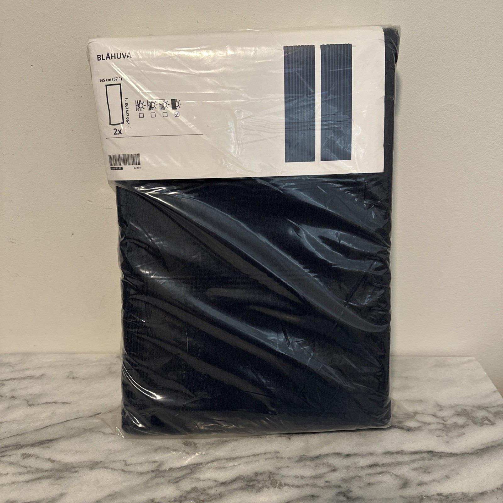 Ikea BLAHUVA Black-out curtains 57×98 ” 1 pair Navy Blue – NEW IN PACKAGE