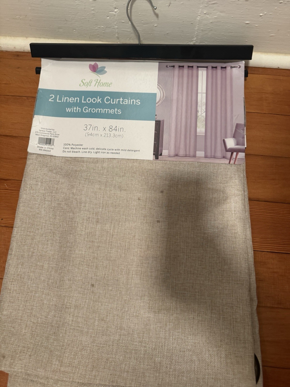 Two Línen Curtains With Grommets Light Pink 37 In X 84in