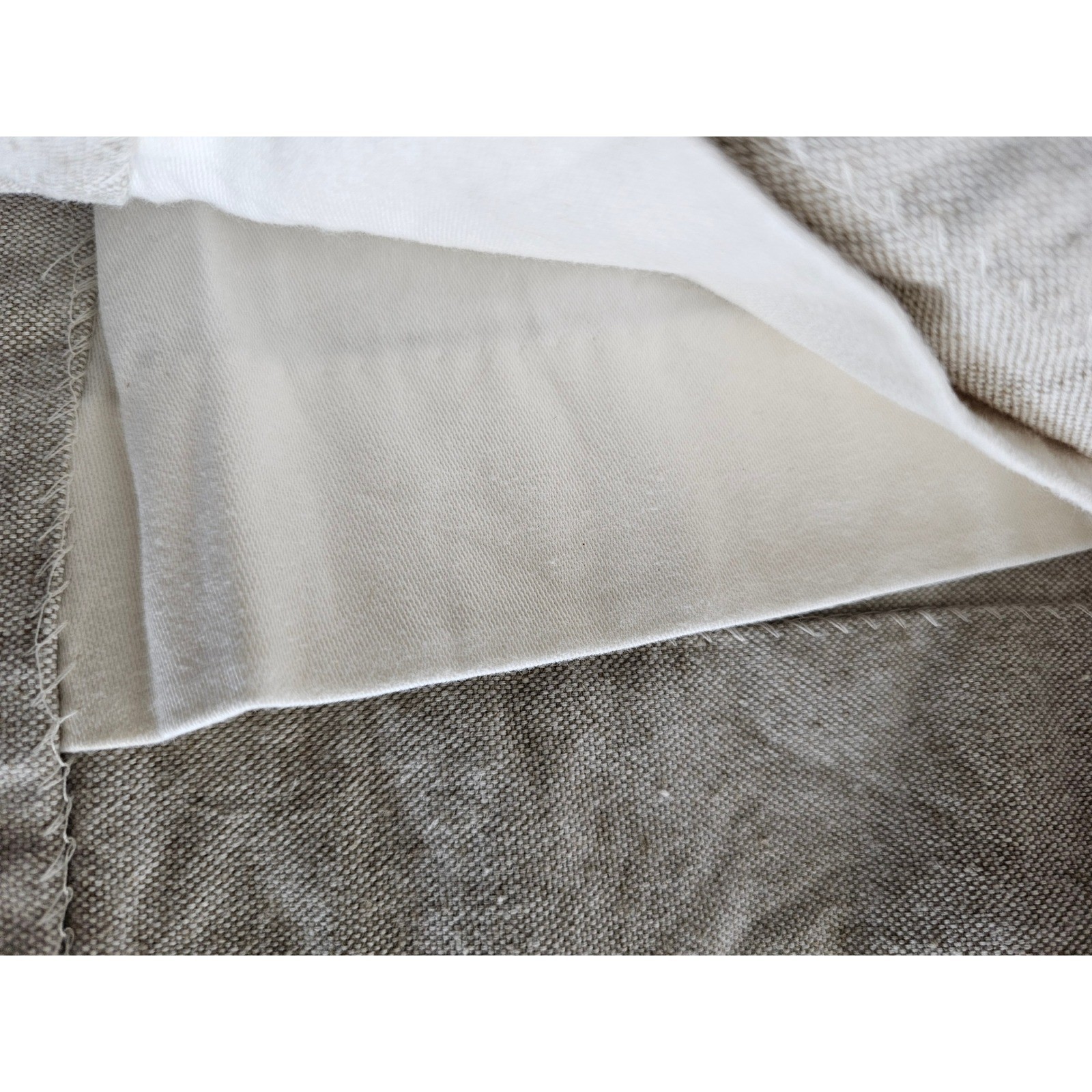 Beige Linen Blend Rod Pocket Curtain Panels Set of 2 Heavyweight Textured Drapes