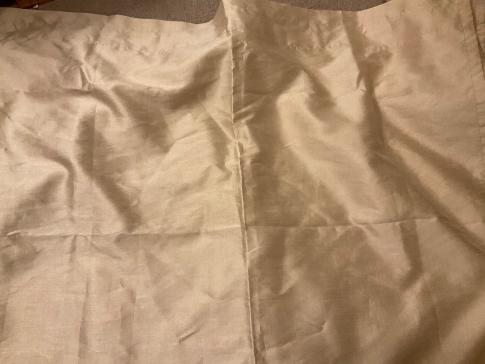 2 Curtain Drapes Panels Fabric Elegant Ivory Cream Lined Rod Pockets 44×84”