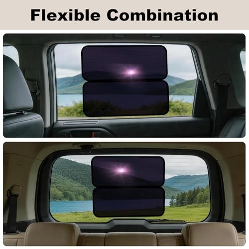 Car Window Shades 15.7×7 inches, Static Cling Anti-Glare Sun Shade for