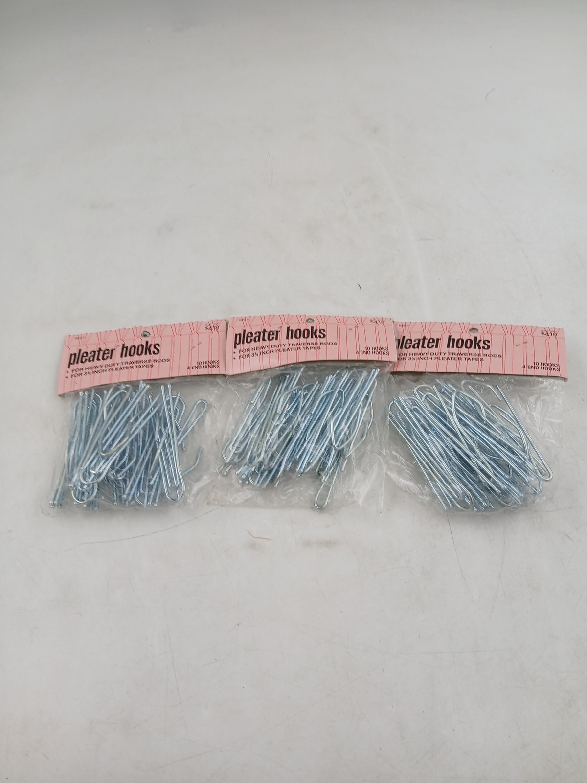 Dritz Pleater Hooks Silver Metal Curtain Window Drapery Hanging Lot Of 3 Packs