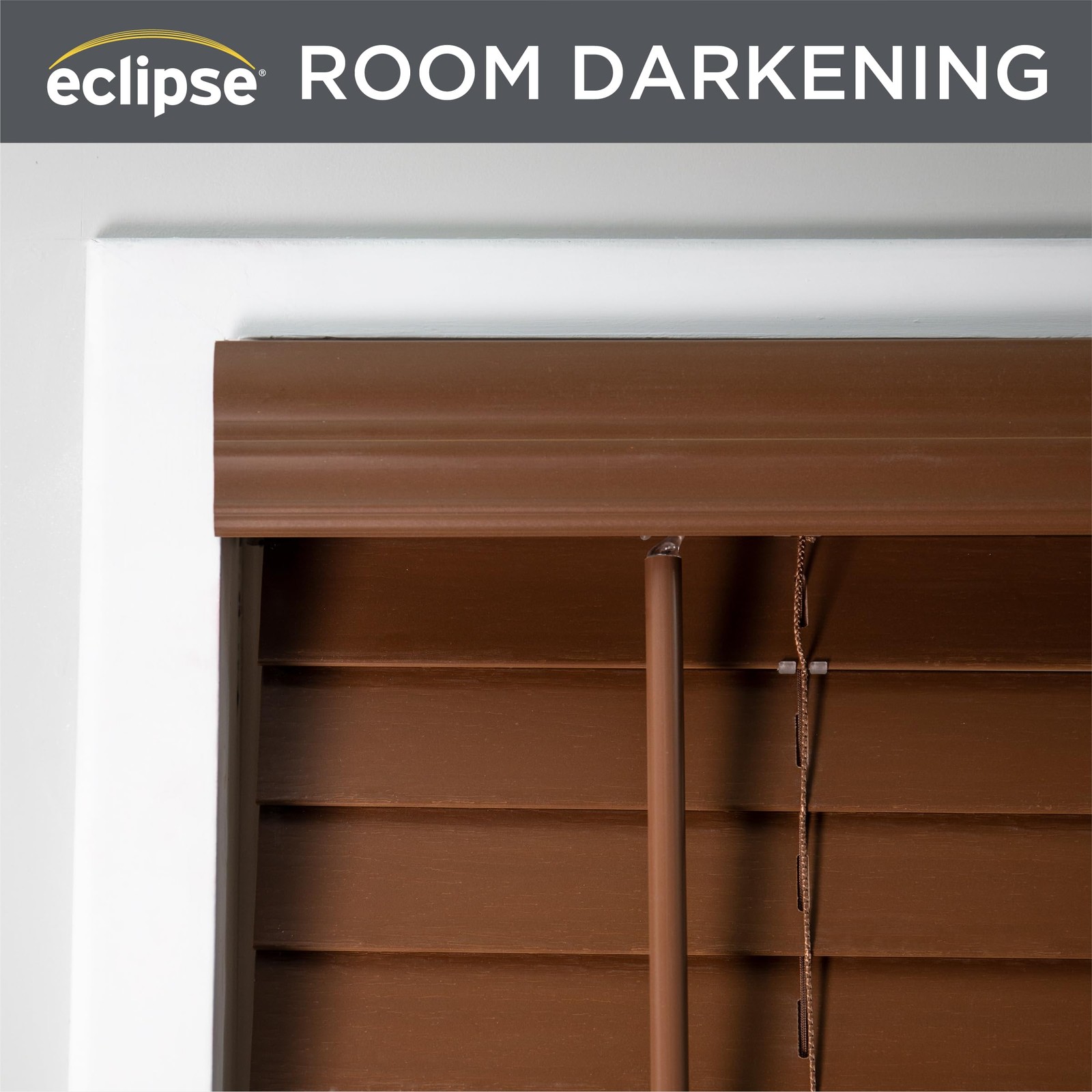 Eclipse 2In. Faux Wood Blinds 21W X 72L In Dark Oak – Blinds Certified