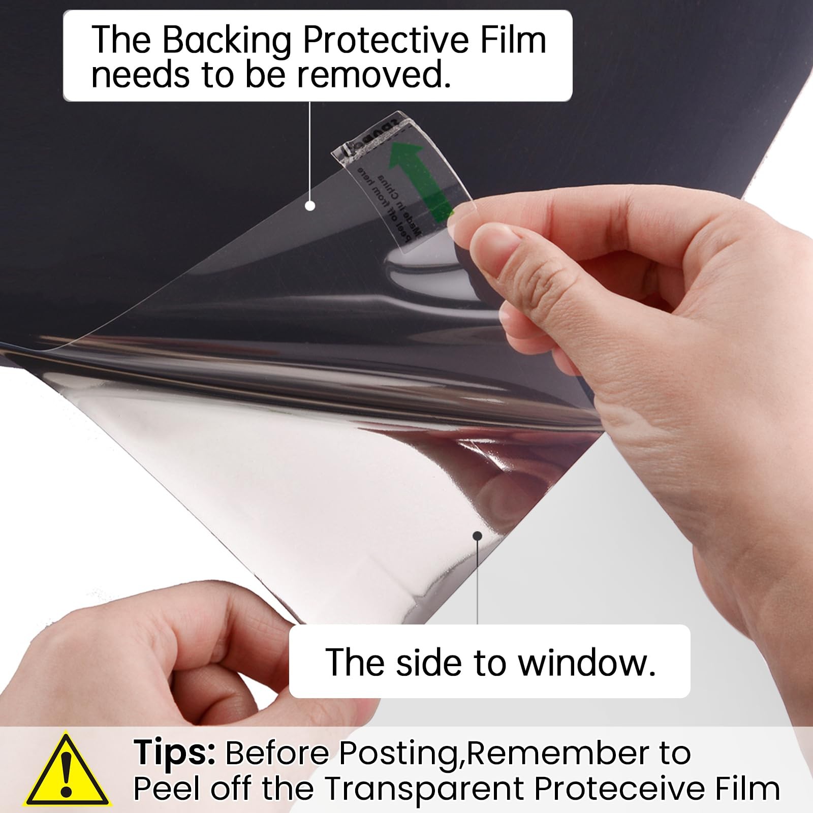 Privacy Reflective Window Film One Way Black,Sun Blocking Tint for UV Protection