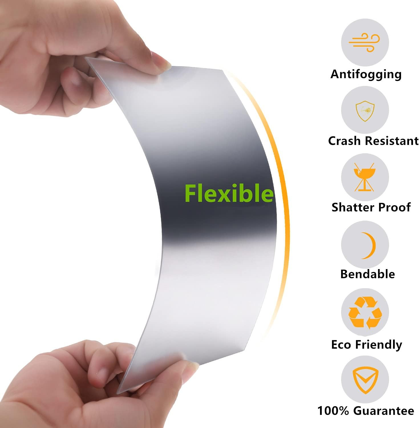 4 Pieces Flexible Cut to Size Mirror Sheet 6″ X 9″, Self Adhesive Non Glass M…