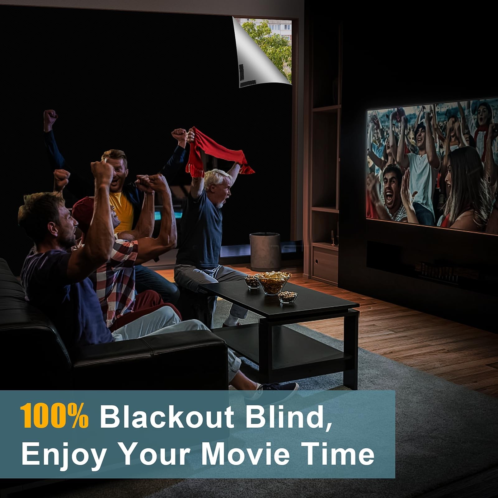 100% Blackout Window Cover, 118×57 Inch Portable Blackout Blinds, No Drill Pr…