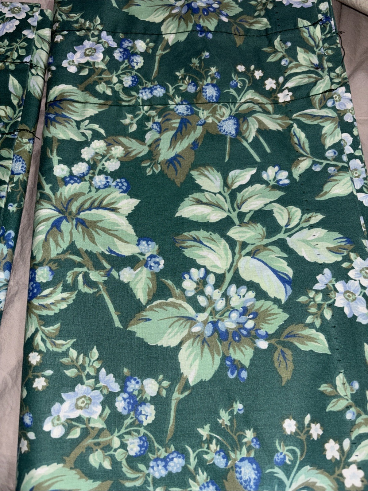 Two Laura Ashley Bramble Berry Window Valances Self Lined Floral 84 X 18