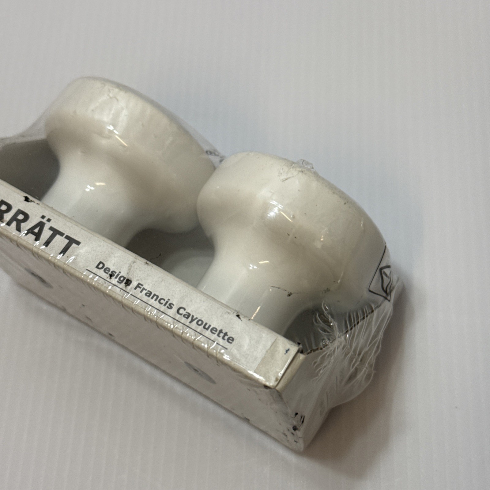 2 Pack IKEA Forratt Finials Stark White Porcelain Knobs Francis Cayouette NEW