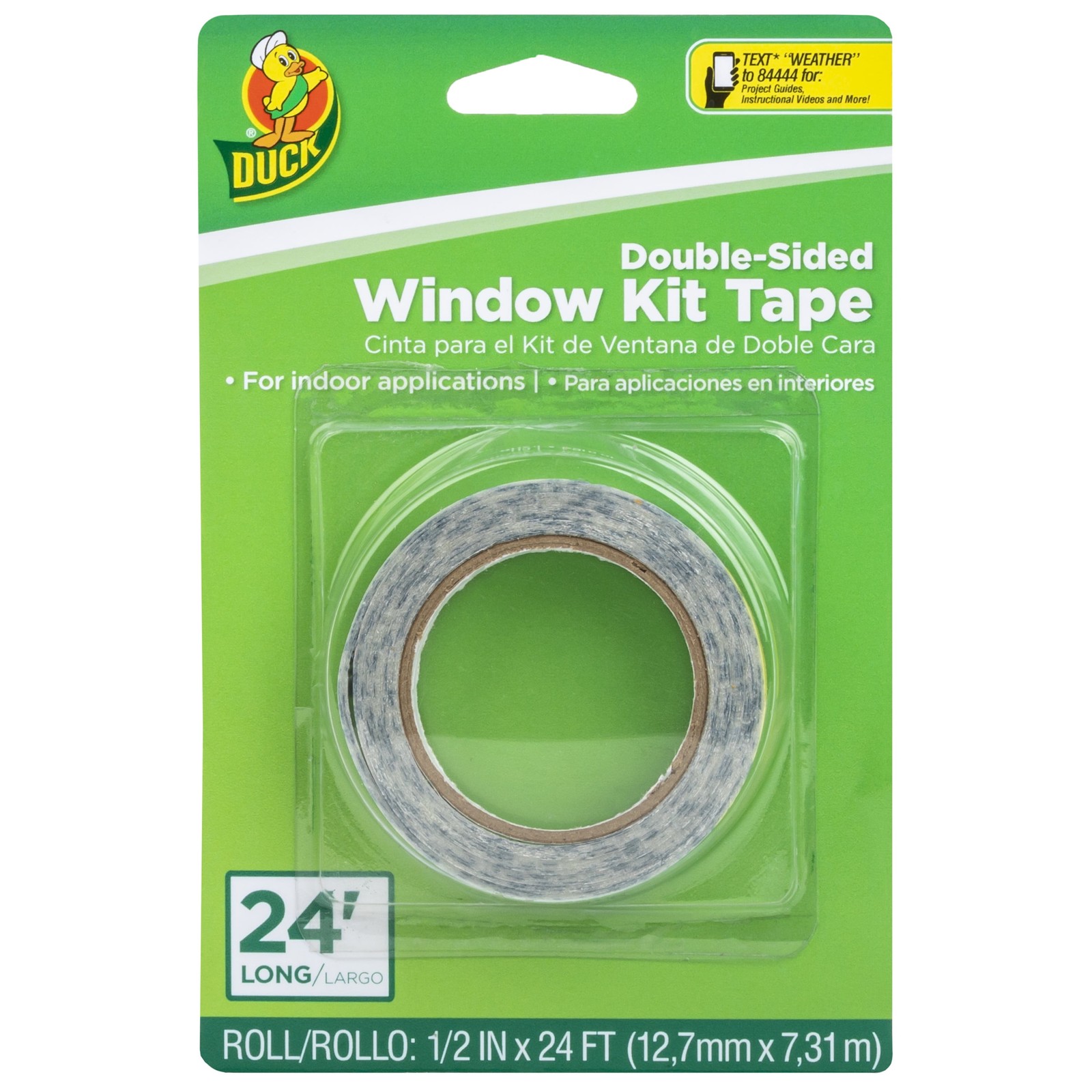 (2 pack) Clear Double-Sided Indoor Window Kit Tape, .25 in. x 24 ft.
