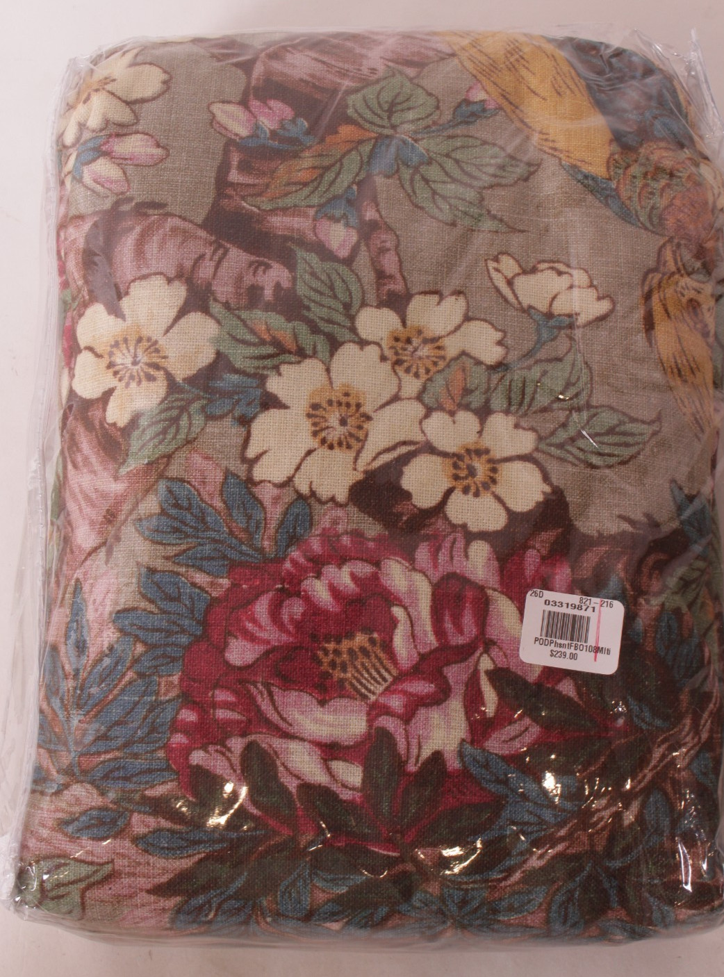 New Pottery Barn Pheasant blackout curtain panel, 50 x 108 (bird floral)