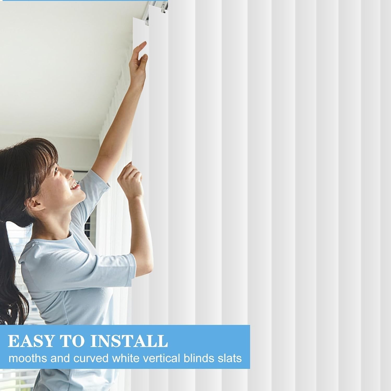 25 Pack 82.5″ PVC Vertical Blinds, White Replacement Slats