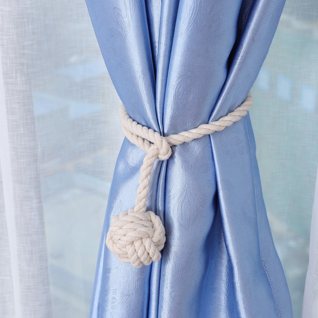 4pcs Curtain Tieback 24 Inch Holdback Decorative Rope Curtain Holder