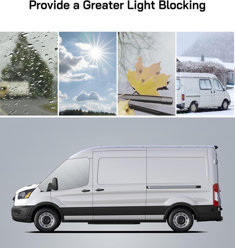 Windshield Cover for Ford Transit 2015-2026 Motorhome,Van, Silver – Oxford