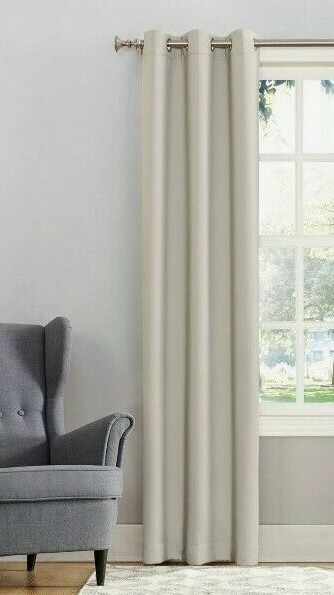 Silver Gray Grommet Curtain Panel Sun Zero 40 x 63 1 Panel