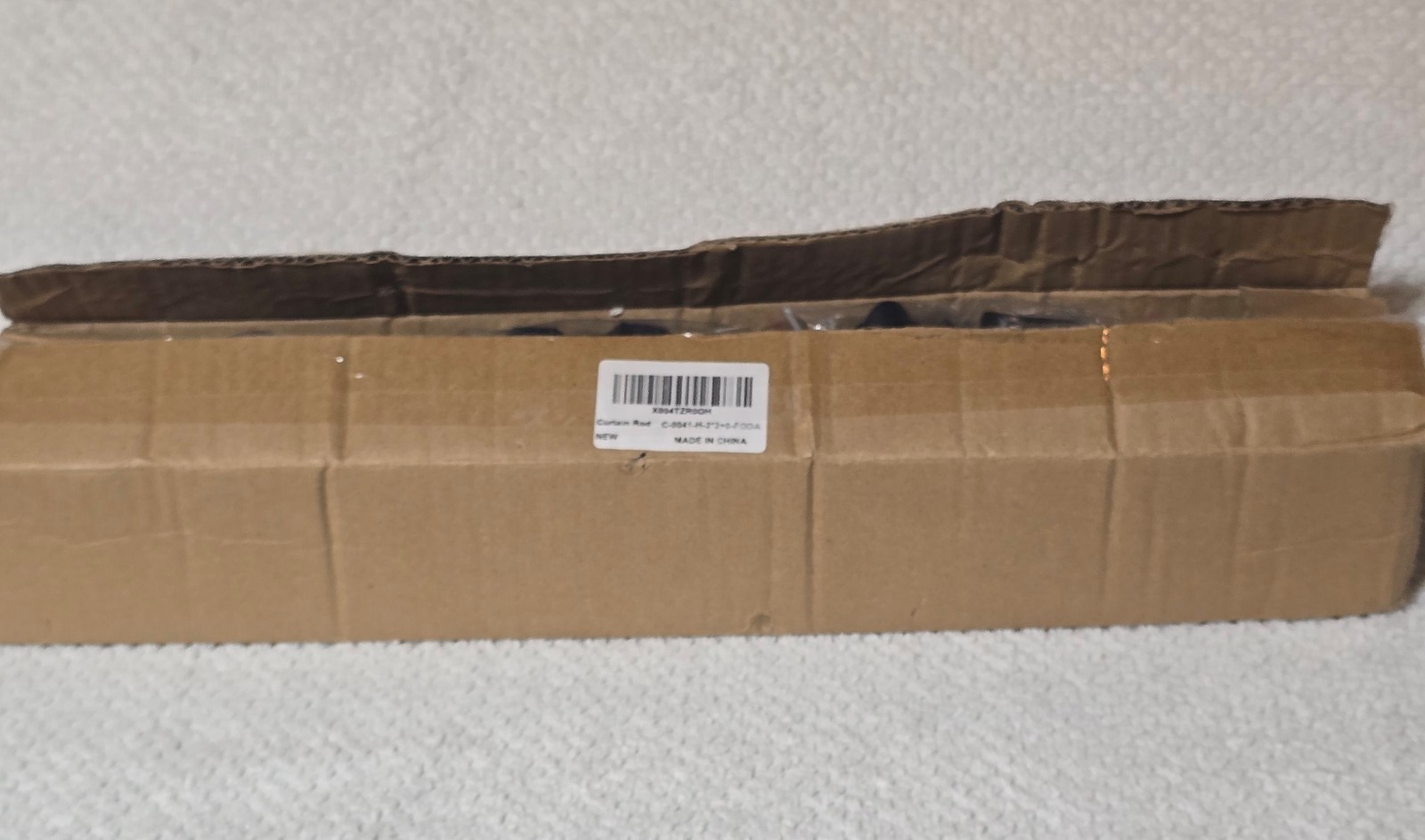2pk Curtain Rods 30-46″ Small Window Hardware Set Stainless Steel 5/8″ Dia Black