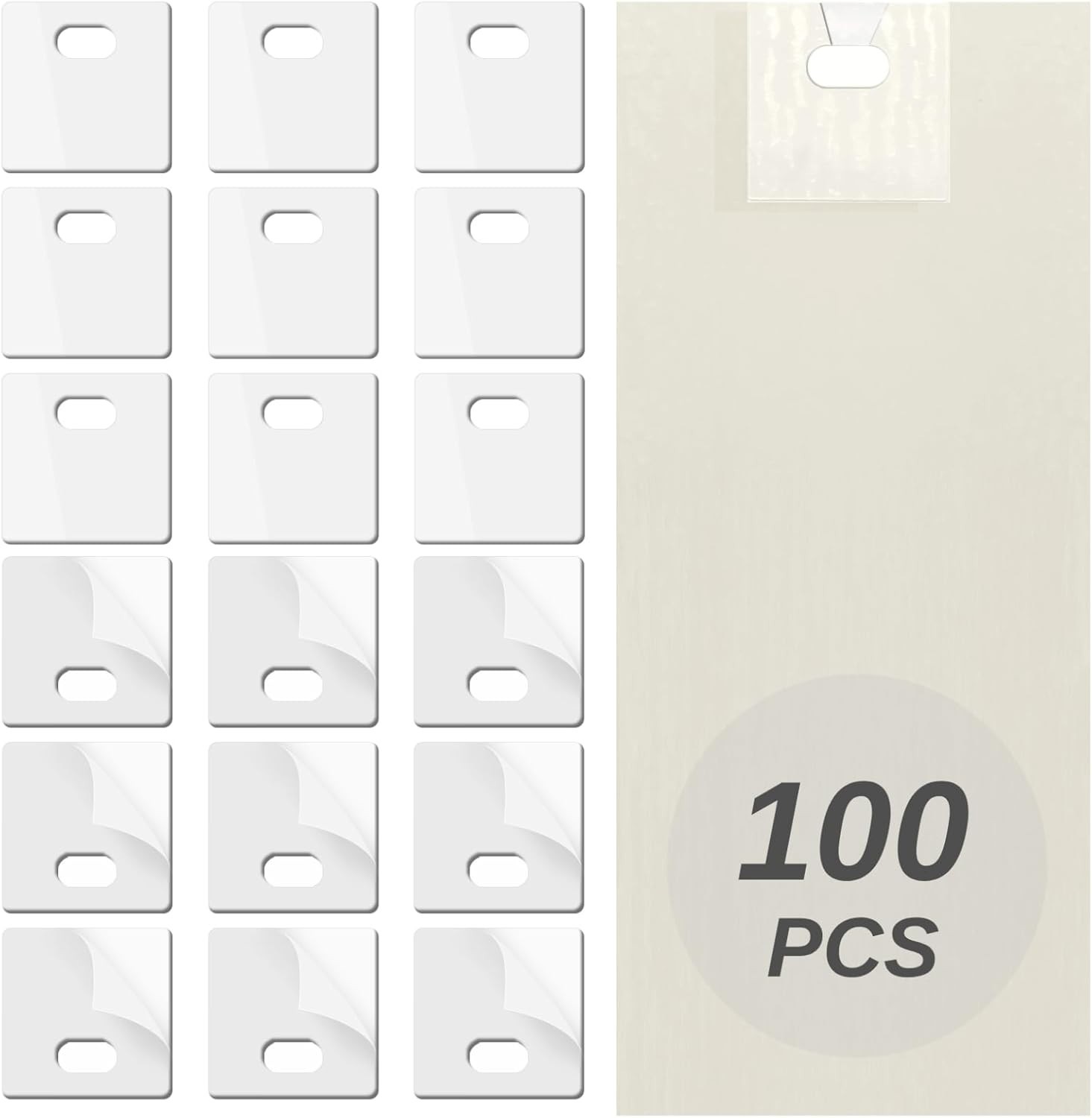 100Pcs Vertical Blinds Replacement Slats Repair Kit – Transparent PVC Tabs wi…