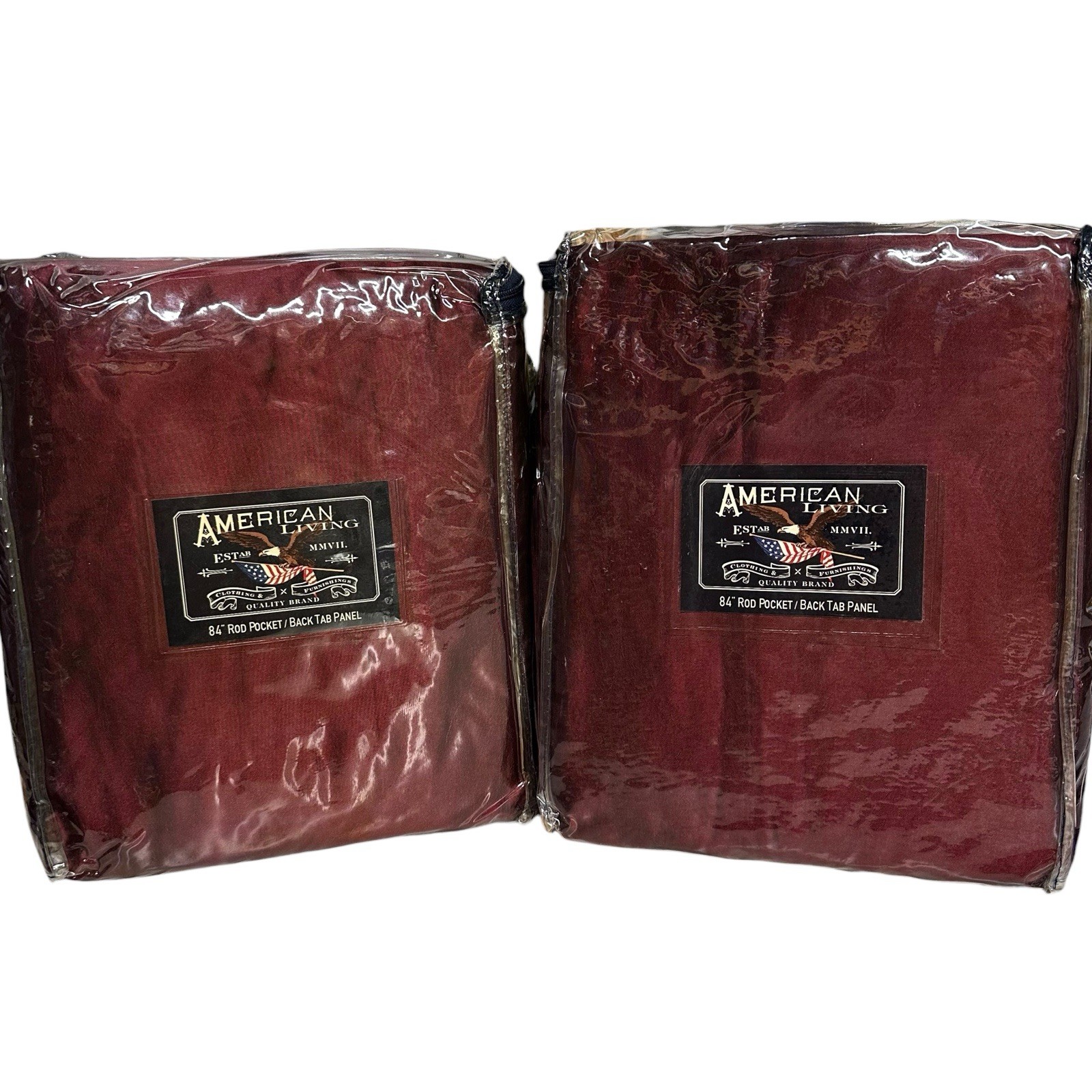 NEW American Living Rod Pocket Panel Burgundy Estate Taffeta Interlined 54”x84”