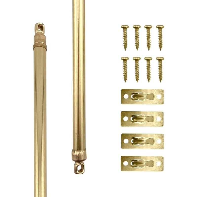 Sturdy Adjustable Sash Curtain Rods Swivel End Metal Brackets Easy Installation