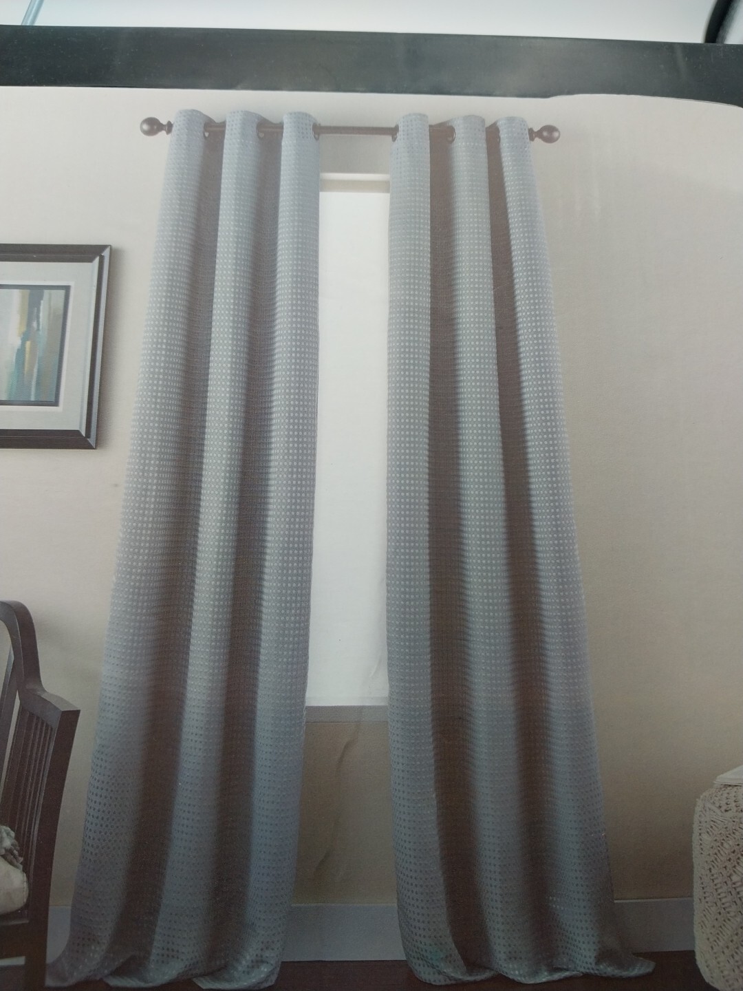 Nanshing Dean Grey Grommet Set Of 2 Panel Pair 37in W x 84in L Each Panel